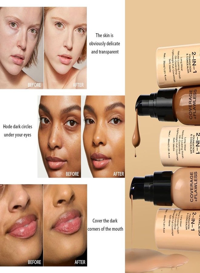 QIDSTERS 2 in 1 Foundation Concealer, Lightweight Creamy Long Lasting Face Makeup for Combination Oily Skin, Conceals Dark Circles Under Eyes Dark Spots and Blemishes, Vegan Cruelty-Free, Cappuccino - Image 3